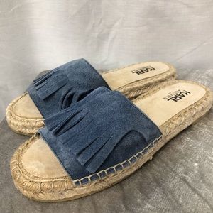 Karl Lagerfeld Paris Leather Flats Sandals Size 8